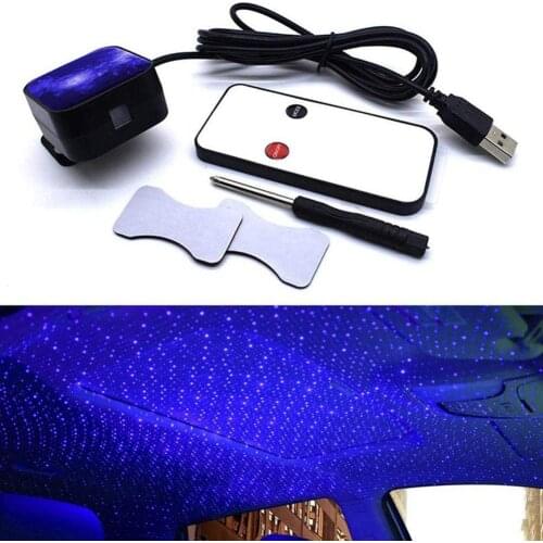 Car Auto Roof USB Interior LED Decorative Ambiense Projector Starry Star Light