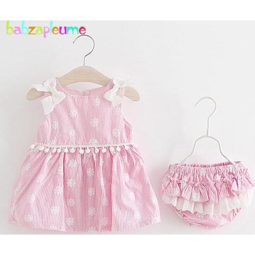 Babzapleume Summer Tops Baby Clothes For Newborns Outfit Cute Stripe Sleeveless T-shirt+Shorts Infant Girls Clothing Sets BC1712