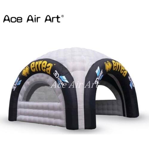 Factory directly customized 7m x7m white Inflatable Dome with 1 entrance and 2 windows