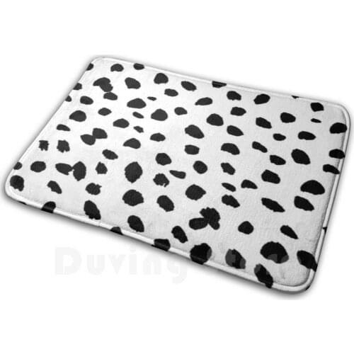 Black And White Dalmatian Mat Rug Carpet Anti-Slip Floor Mats Bedroom Dalmatian Black And White Spots Cute Dog Puppy Dots