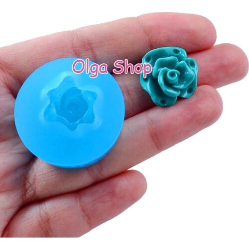 HYL064 14.7mm x 14.8mm Flower Silicone Mold Fondant Cake Decoration Candy Resin Clay Earrings Necklace Craft Soap Candle