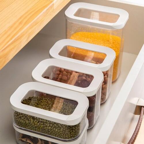 Sealed Tank Plastic Food Storage Containers Kitchen Organizer Seasoning Box Condiment Cereal Storage Bottle Spice Bulk Jars