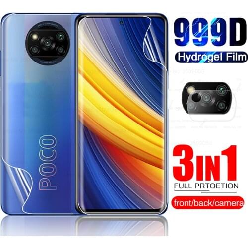 Hydrogel Film for Poco X3 Pro Front+Back Screen Protector Not Glass for Xiaomi Little Poco X 3 NFC Camera Glass On PocoX3 6.67