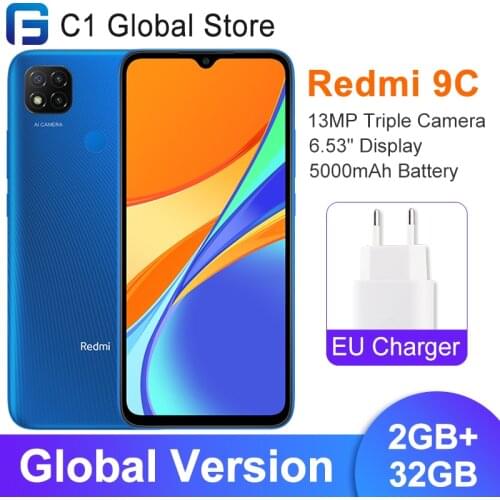 Global Version Xiaomi Redmi 9C 9 C 2GB RAM 32GB ROM Mobile Phone Helio G35 Octa Core 13MP Triple Camera 6.53" Display 5000mAh
