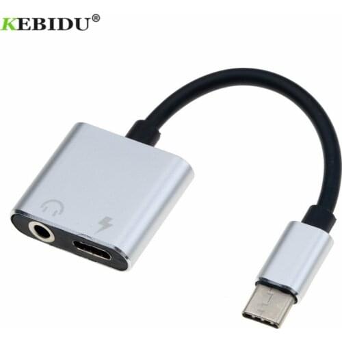 Kebidu Usb 3.1 Type-C To 3.5mm Earphone Cable Adapter Type C USB-C Male To 3.5 AUX Audio Female Charging Adapter For Smart Phone