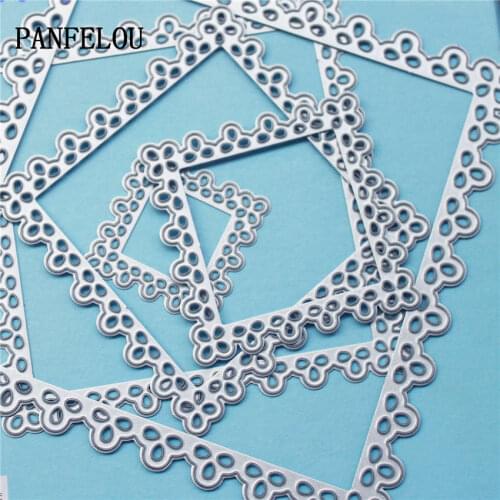 PANFELOU Round square metal crafts paper die cutting dies for Scrapbooking/DIY wedding Halloween Hand account cards