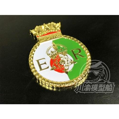 Metal Badge Heraldry HMS Battleship Queen Elizabeth for 1/700 1/350 1/200 Scale Model Ship Display CYH009