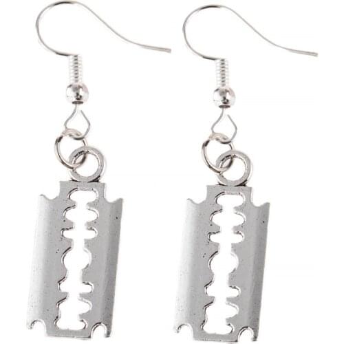 New Style Imitating Blade Shape Pendant Earrings Retro Style Alloy Earrings Fashion Trendy Pendants