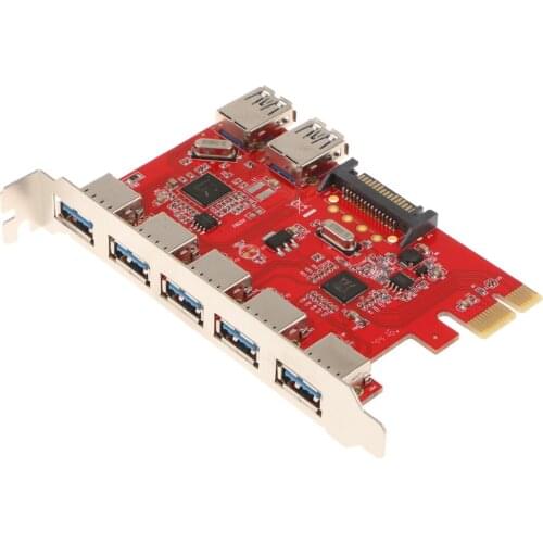 PCI-E to USB3.0 7 Port PCI Express Card Connector Adapter 5Gbps for Desktop