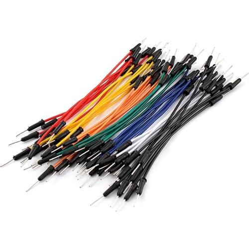 65Pcs/lot Jump Wires Cable Flexible Connect PCB Electronic Wires Breadboard Jumper Cable For Arduino Male TO Male DIY Kit