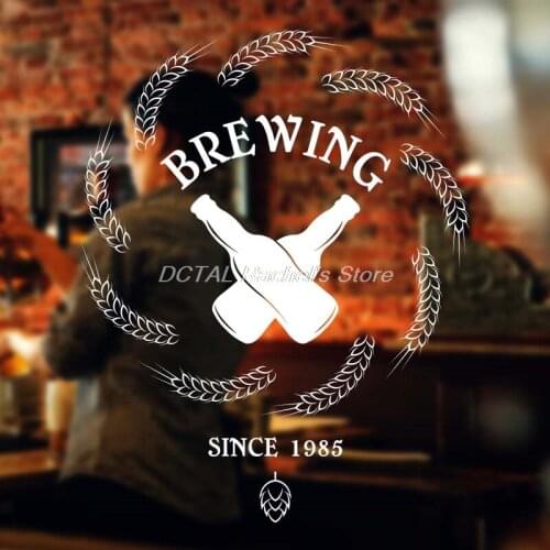 Beer Shop Sticker Brewing Barrel Vintage Shop Decor Sign Retro Bar Pub Poster Decal Vivyl Customized