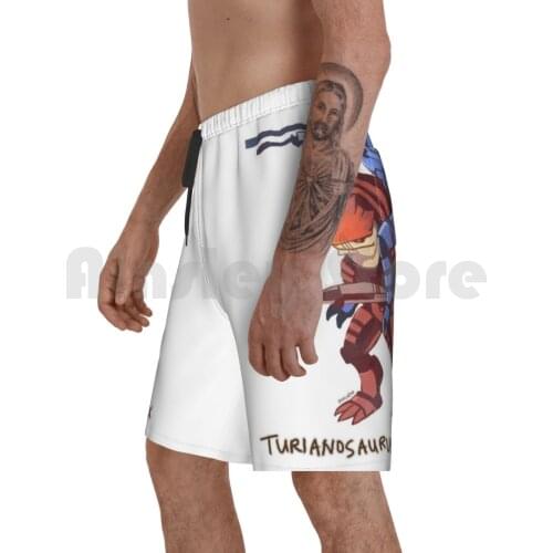 Turianosaurus Wrex Beach Shorts Men Beach Pants Swim Trunks Mass Effect Bioware Video Games Garrus Wrex T Rex