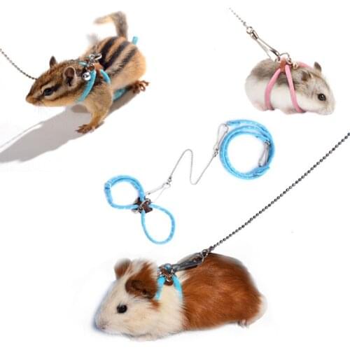 Small Pet Harness Leash Suit Hamster Ferret Outing Adjustable Harness Soft Leash Guinea Pig Accessories Guinea Pig Supplies