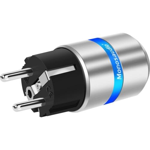 Monosaudio E106R/F106R Pure Copper Rhodium Plated EU Type Power Connector Schuko Power Plug Hifi DIY EU Version Power Plug