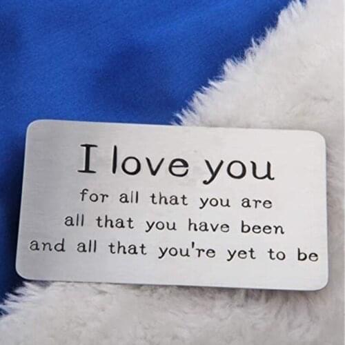 Stainless Steel Carved Wallet Love Note Insert Metal Wall Etard Couple Jewelry I Love You All You Fashion Key Chain