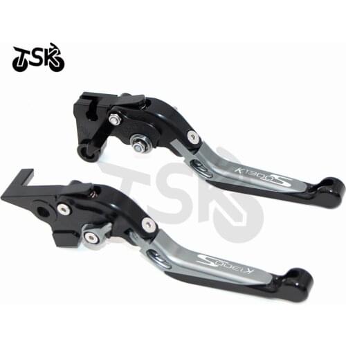 CNC Brake Clutch Levers Motorcycle For BMW K1300S K1300 S 2009 2010 2011 2012 2013 2014 2015 Foldable Extendable Logo (K1300S)
