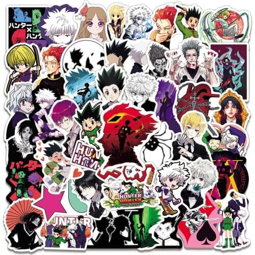 50PCS HUNTER×HUNTER Anime Stickers PVC Skateboard Fridge Guitar Laptop Motorcycle Travel Luggage Cartoon Decals Graffiti Sticker