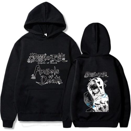 Harajuku Anime Isaac Foster Angels Of Death Hooded Sweatshirts Fashion Manga Graphics Men Women Long Sleeve Oversized Hoodies