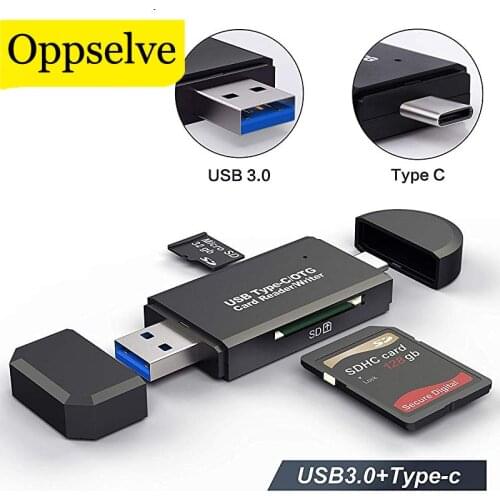 SD Card Reader USB C Card Reader 3 In 1 TF/Mirco SD Smart Memory Card Reader USB 3.0 Type C OTG Flash Drive Cardreader Adapter