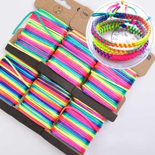10 Meters Rope String Cords For Home Decor Handmade Craft DIY Rope Bracelet Rainbow Lots Braid Strands Cord Handmade Bracelet