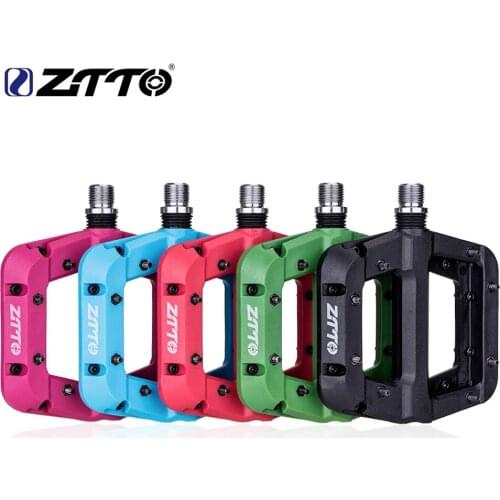 ZTTO MTB DU Bushing Bearings Nylon Ultralight Flat Pedal XC AM Mountain Road Bike BMX Anti-slip Big Foot Plastic Bicycle Pedals