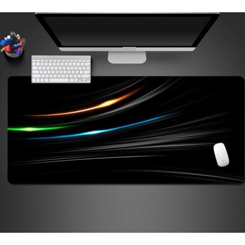 High Quality Black Abstract Color Mouse Pad PC Computer Games Large Speed Hemming Pad Unique Best-Selling Natural Rubber Mats