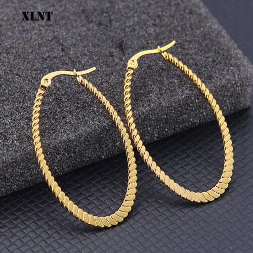 XLNT 2019 Punk Simple Design Matte Metal Hoop Earrings For Women Statement Jewelry Irregular Circle Brincos Jewelry