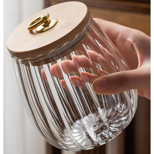 Japanese Household Sealed Glass Tea Caddy Nordic Snacks Storage Box Flower Tea Sugar Jar Multifunctional Glass Tea Can