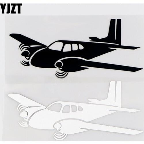 YJZT 15.5×6.8CM Twin Engine Propulsion Airliner Interesting Car Sticker Vinyl Decals Black / Silver 10A-0397