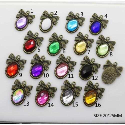 YWXINXI New Hot 10Pcs 20mm Oval Bow Alloy Diy Jewelry Accessories rhinestones pedestal embellishments caps Decoration For Making