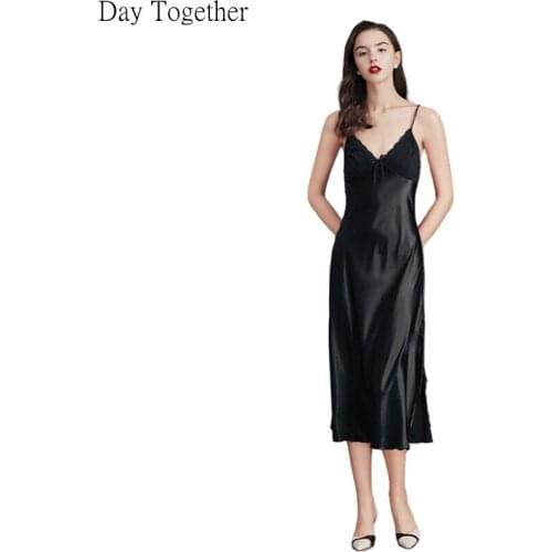 Cross-border ladies pajamas big yards of silk condole belt nightgown ladies summer v-neck pure color leisurewear manufacturers