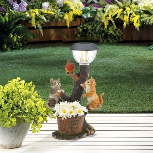1 Pcs Creative Resin Solar Squirrel Led Light Statue Outdoor Figure For Pathway Yard Garden Wildlife Landscape Decoration Lamp