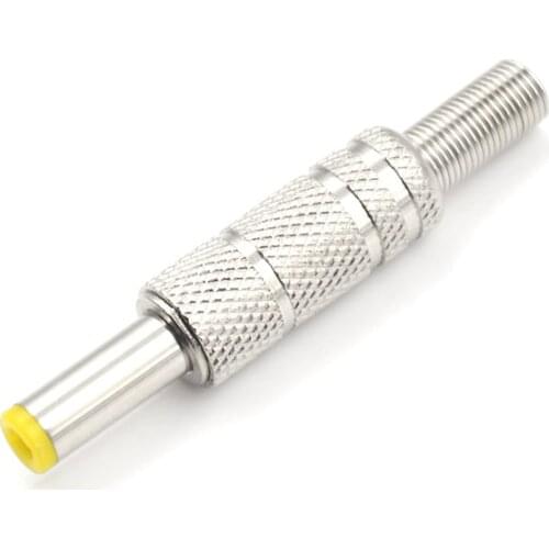 1Pc Male Plug Jack Adapter 12V Metal 5.5*2.5mm DC Power Connector Plug
