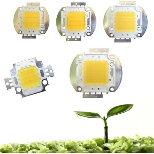 1pcs 10W 20W 30W 50W 100W White Full Spectrum 45mil 385~730nm 1800LM- 9000LM 9-12V SMD LED Part For Plant Grow Light