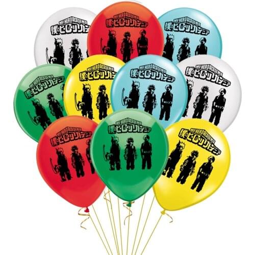 10pcs/set My Hero Academia Balloons Anime My Hero Academia Happy Birthday Kids Boys Favors Baby Shower Party Decor Kids Toys