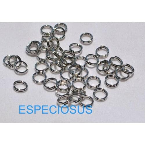 100pcs DIY fashion jewelry Accessory Metal Connectors Alloy Material Double Loop 6MM Diameter Rhodium Plated Bracelet Department