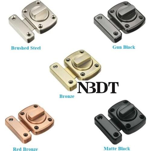 2Pcs Zinc Door Square Face Mount Window Latch Bolt Thumbturn Locking With Screws Brushed Nickel Red Bronze