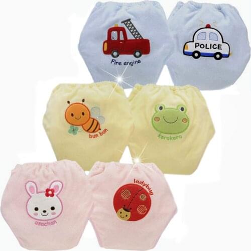 Free Shipping 2 Units Baby Training Pants Boy Girl Shorts Cotton Underwear Pee Learning Diapers Infant Nappies 4 Layers SY005