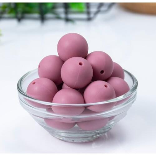 20 PCS 12-15 MM Blush Baby Teether Silicone Ball Beads Safe Round Baby Teething Chewable Beads For DIY Necklace Accessories Toy