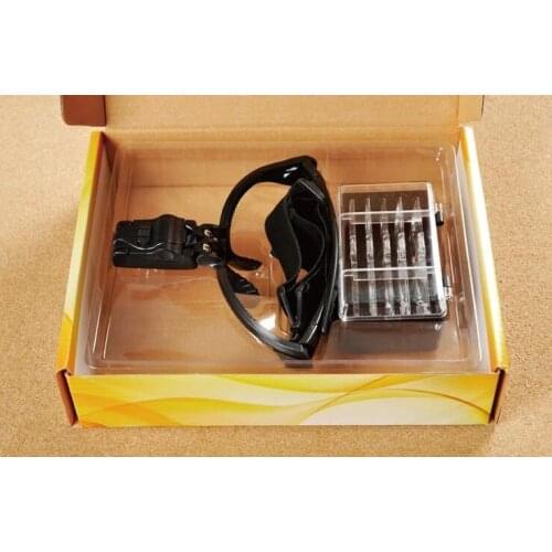 3 Sets1.0x1.5x2.0x2.5x3.5 magnification professional mignifying glass with 2 led lamps headband interchangeable by free shipping