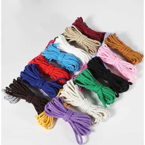 5 yards 6mm Cotton Rope Craft Decorative Twisted Cord Rope For Wedding Decoration DIY Lanyard Ficelles Couleurs Thread Cord