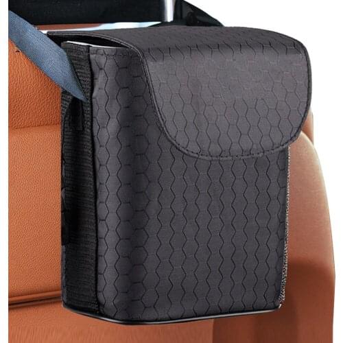 Car Trash Can Multi-Function Hanging Car Storage Box Bin Auto Garbage Bag with Lid and Removable Washable Inner Container
