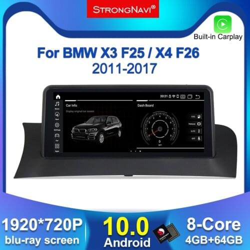 10.25'' IPS 1920*720P 4G Lte Android 10.0 Car Multimedia Player For BMW X3 F25 X4 F26 CIC NBT System Autoradio Navigation GPS