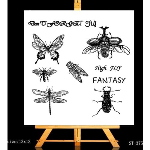 AZSG Various Insects Butterfly Dragonfly Clear Stamps For DIY Scrapbooking/Card Making/Album Decorative Silicone Stamp Crafts