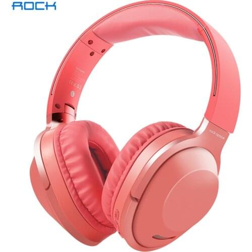 ROCK Bluetooth Wireless Headset Active Noise Cancelling Foldable Hifi Deep Bass Earphones with Microphone for IPhone 12 Pro max