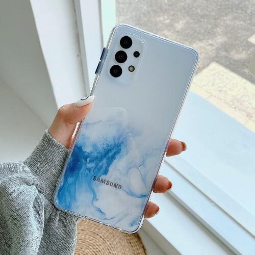 LOVECOM Gradient Marble Phone Case For Samsung S21 S20 Plus A52 A72 A32 A51 A71 A12 A02S A31 Note 20 Ultra Glitter Clear Cover