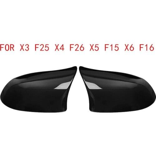 Gloss Black Side Door Rearview Side Wing Mirror Cover For BMW X3 F25 X4 F26 X5 F15 X6 F16 2014-2018 Car Accessories