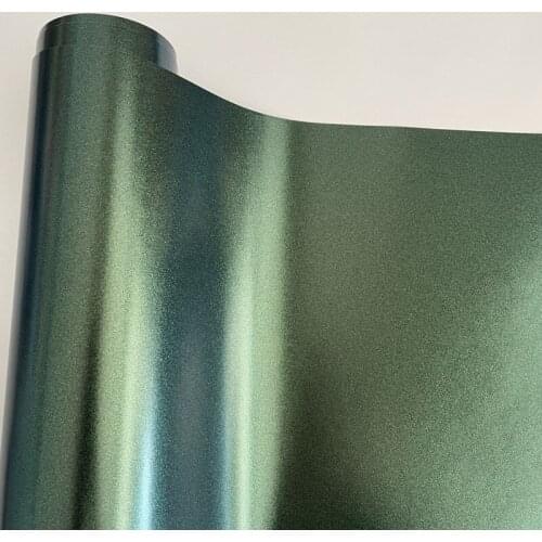 Green to Gold Matte Chameleon Pearl Glitter Vinyl Sticker Car Wrap Film Diamond Glitter Wrapping Sticker Decal