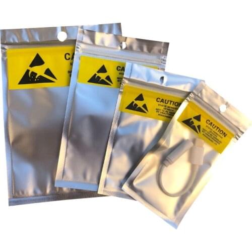 IMFIEN 100pcs various size self sealing Anti-Static Shielding plastic bag Electronic batteries Anti Static storage Bags ESD