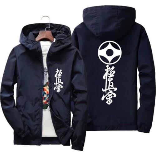 Streetwear Kyokushin Karate Slim Fit Thin Sun-Protective Jacket Motorcycle Windbreaker Mens Zipper Bomber Jacket Coat Plus Size